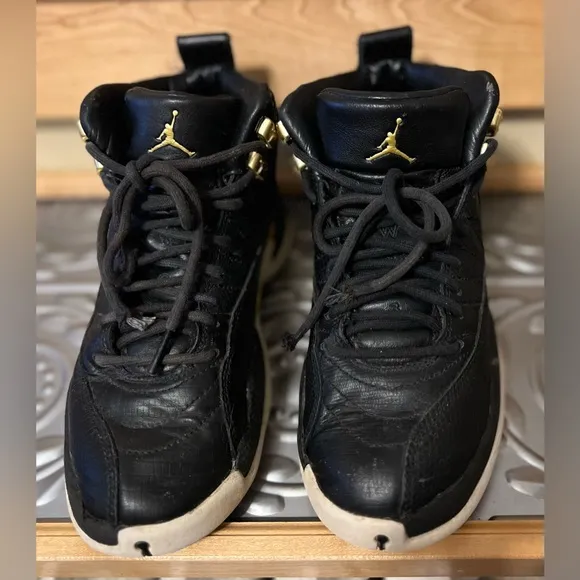🏀 🐲☑️Nike Air Jordan XII / 12 | Retro Reptile 2019 | Midnight Black Gold White