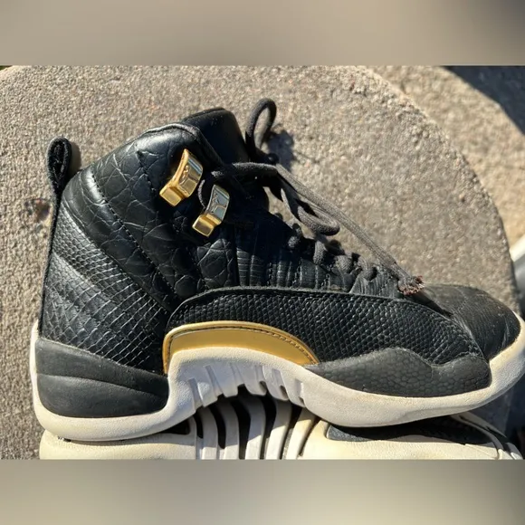 🏀 🐲☑️Nike Air Jordan XII / 12 | Retro Reptile 2019 | Midnight Black Gold White
