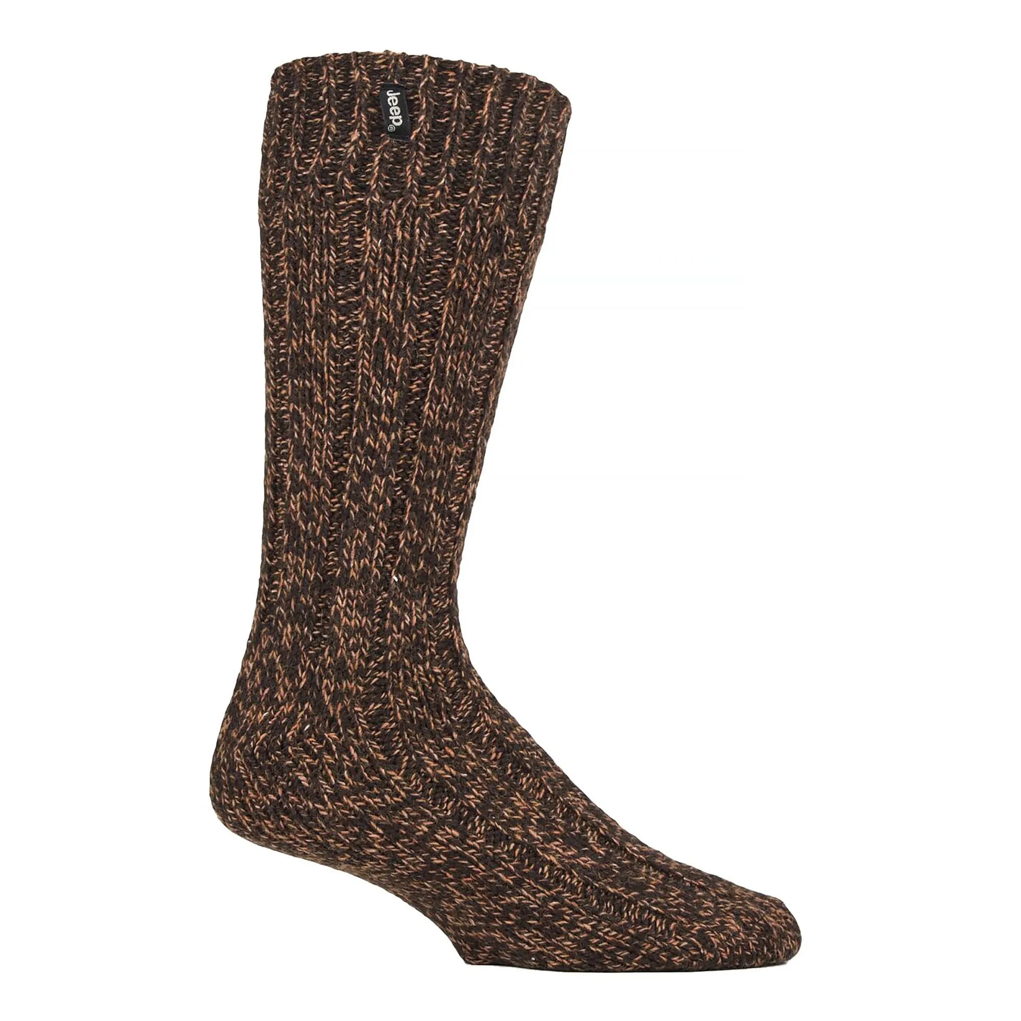 1 Pack Men's Ribbed Wool Hiking Socks | Knit Design Padded Boot Socks