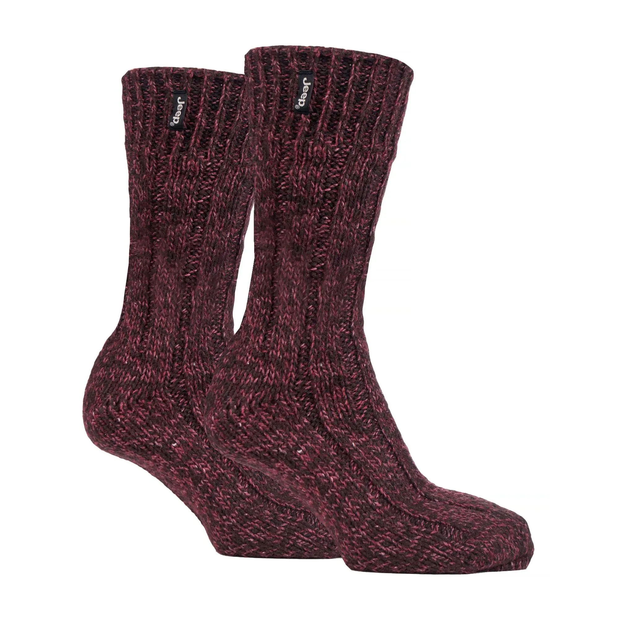 1 Pack Men's Ribbed Wool Hiking Socks | Knit Design Padded Boot Socks