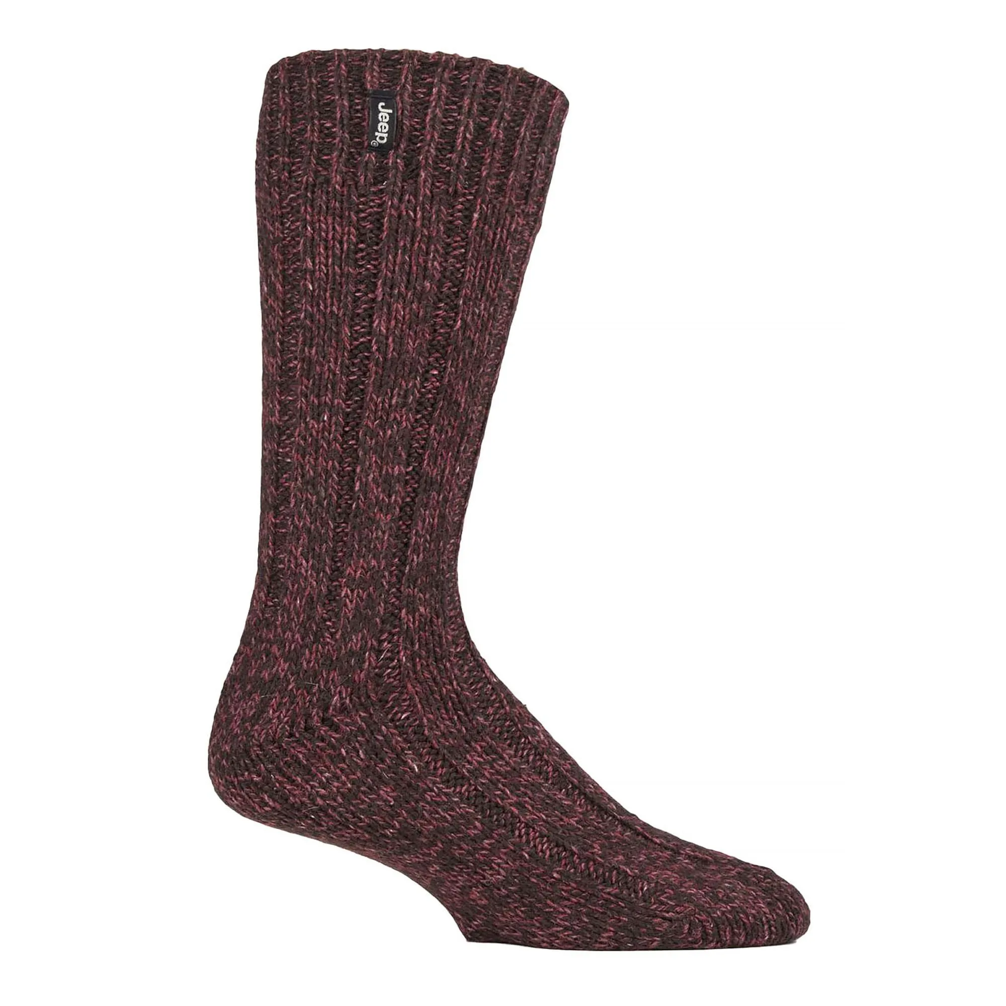 1 Pack Men's Ribbed Wool Hiking Socks | Knit Design Padded Boot Socks