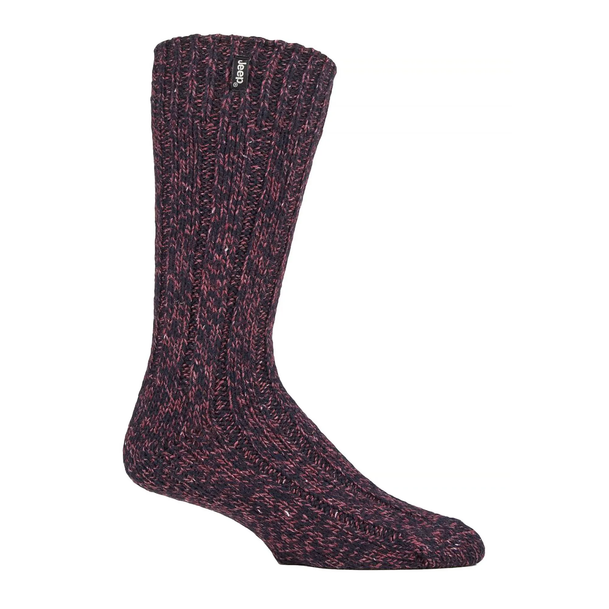 1 Pack Men's Ribbed Wool Hiking Socks | Knit Design Padded Boot Socks