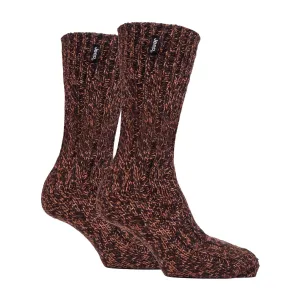 1 Pack Men's Ribbed Wool Hiking Socks | Knit Design Padded Boot Socks
