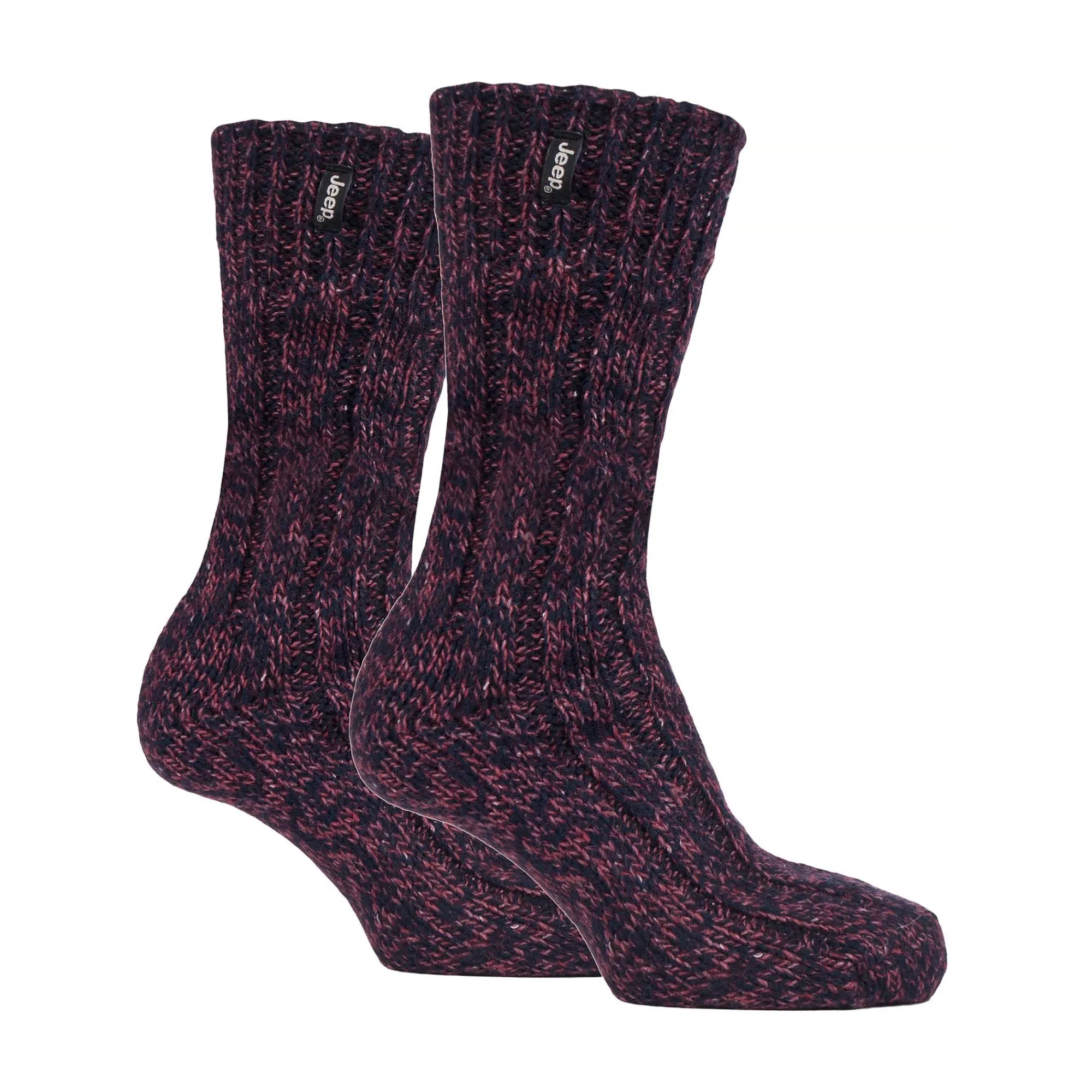 1 Pack Men's Ribbed Wool Hiking Socks | Knit Design Padded Boot Socks