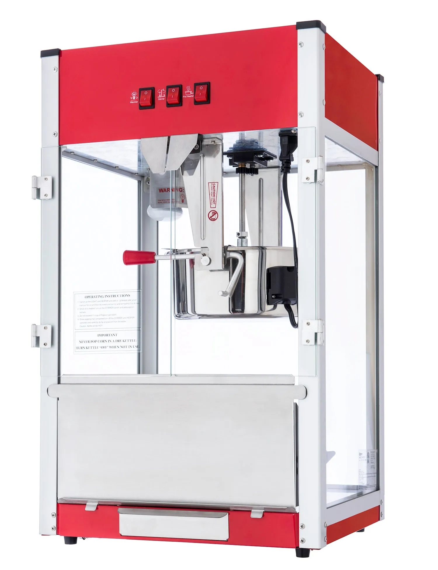 12oz Red Canadian Commercial Popcorn Machine