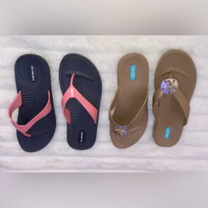 2 pair Okabashi Oka b flip flops size L (women’s 10-11)
