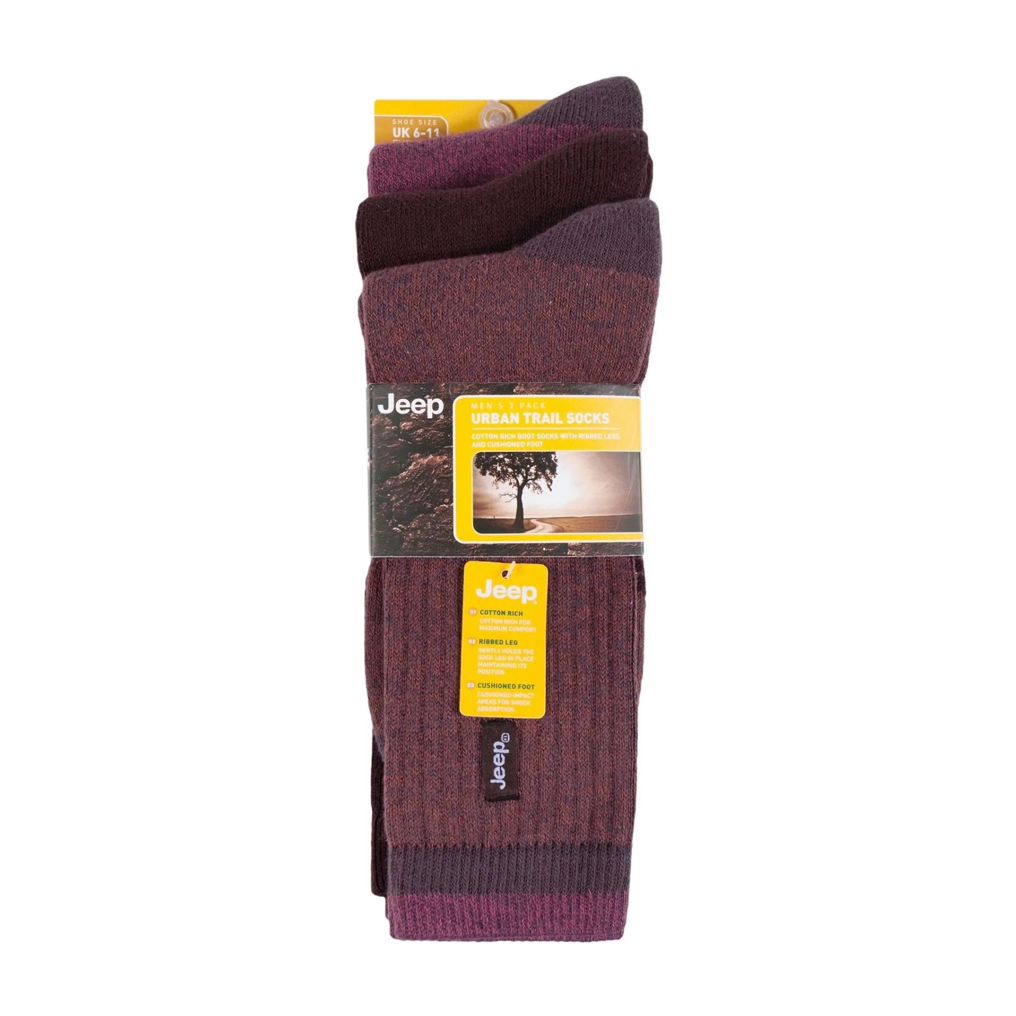 3 Pack Men's Heavy-Duty Poly Workwear Socks, Cushion Performance Boot Socks