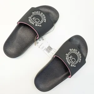 6Y Adidas Andre Saraiva Adelette The World Needs Love GY9331 Slides Flip Flops