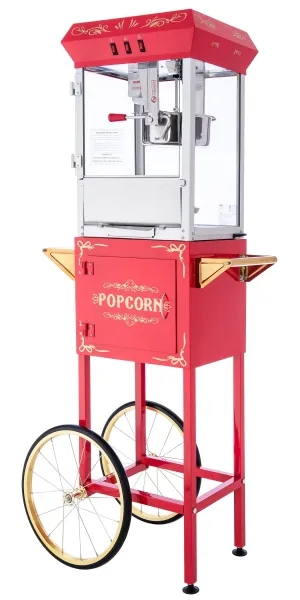 8oz Red Canadian Commercial Popcorn Machine with Stand 8oz