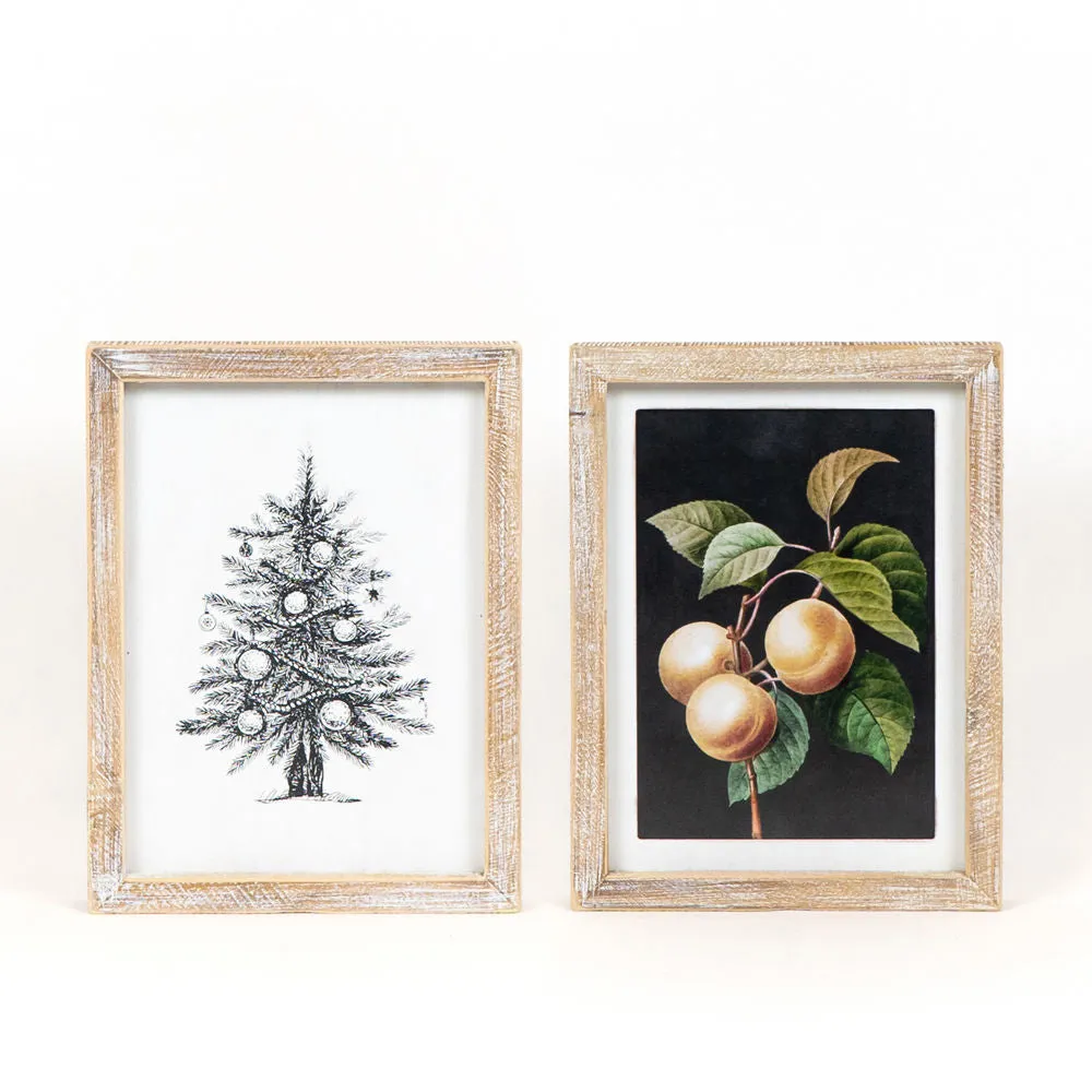 9x12x1.5 reversible wood frame sign (CHRISTMAS TREE/PEACHES)