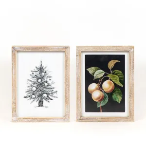 9x12x1.5 reversible wood frame sign (CHRISTMAS TREE/PEACHES)