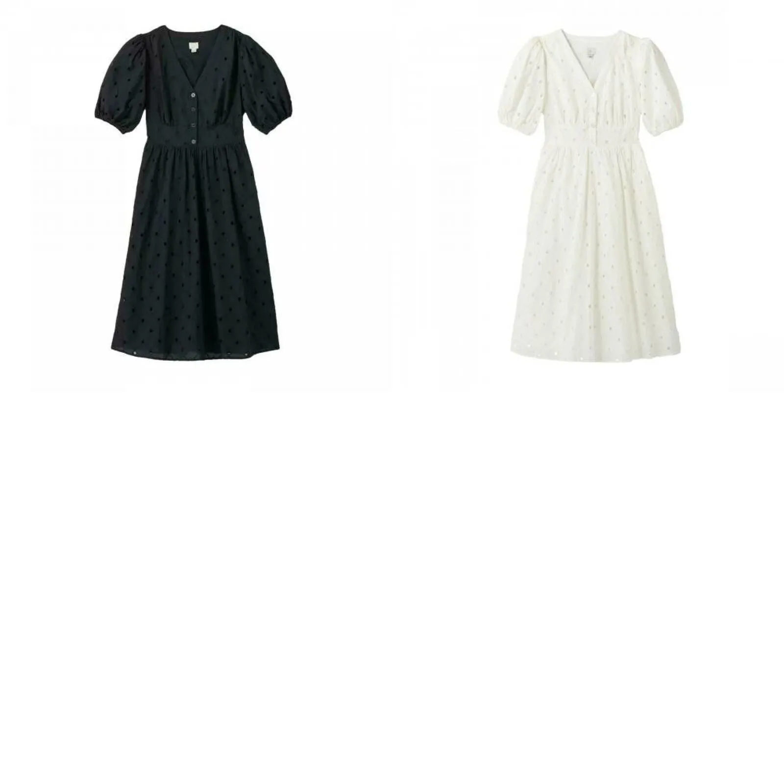 A New Day Women's Short Sleeve Eyelet Midi Dress