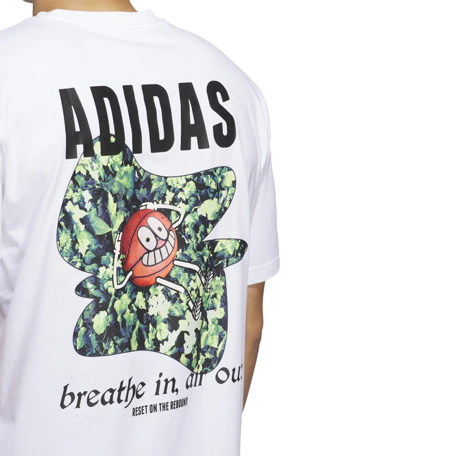 Adidas Basketball Men Lil Stripe Photoreal Graphic Tee White IN6376