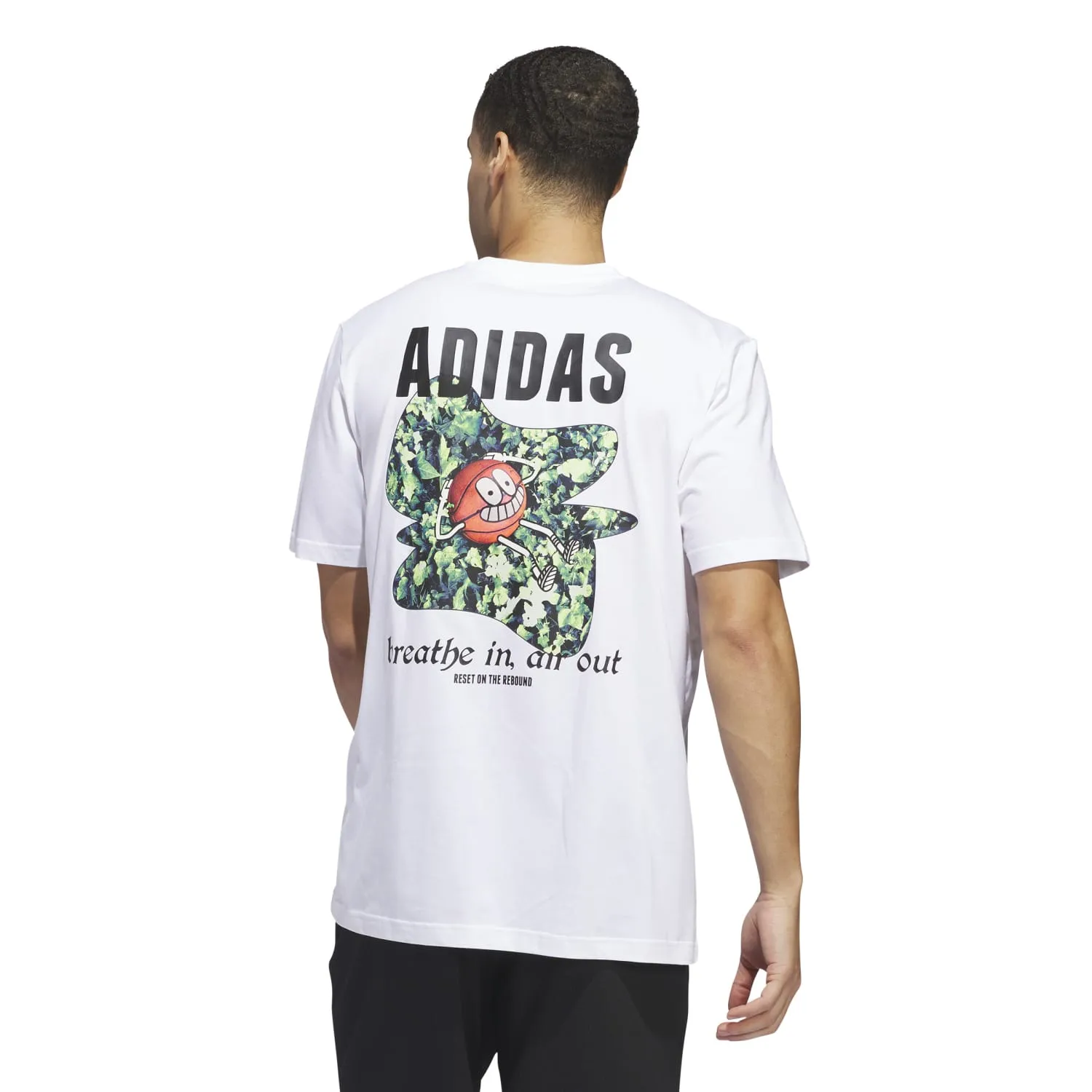 Adidas Basketball Men Lil Stripe Photoreal Graphic Tee White IN6376