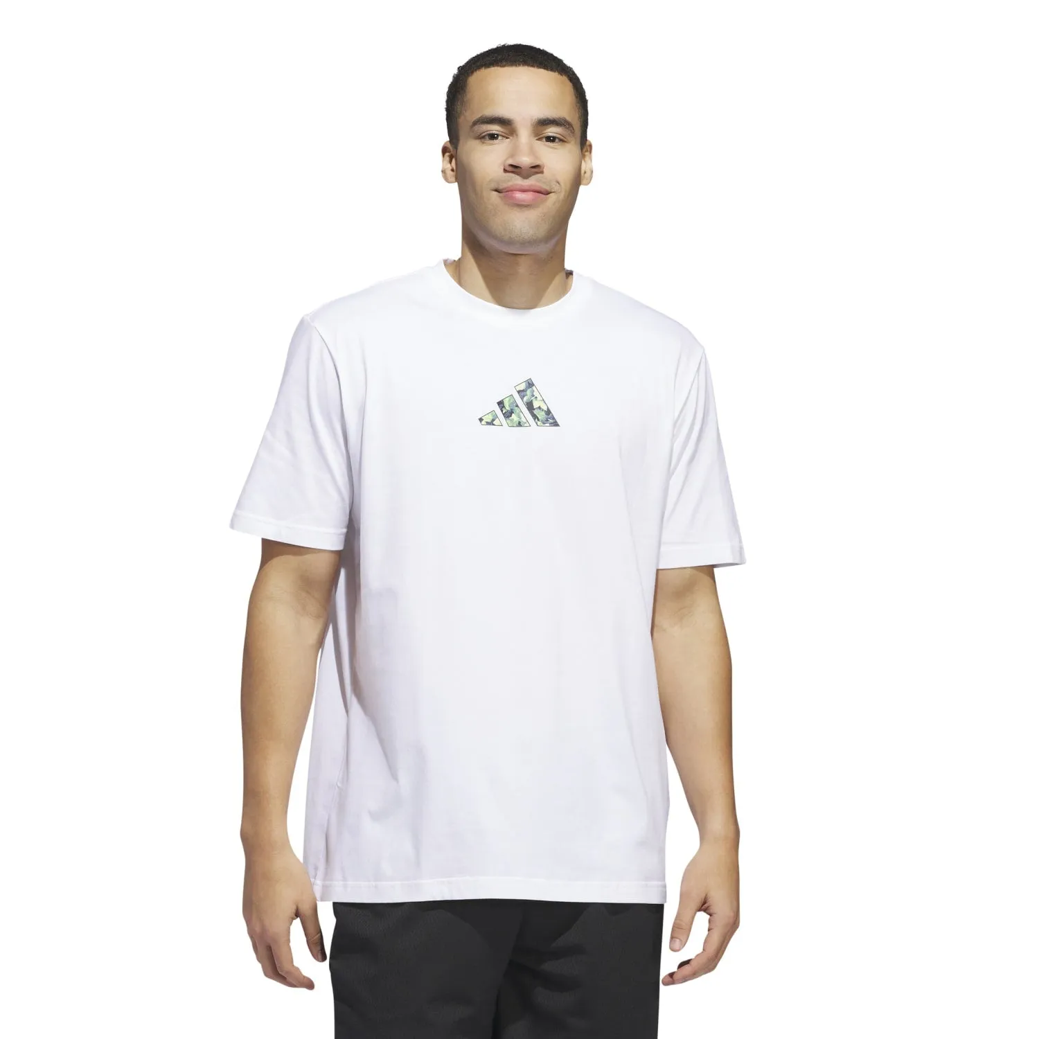 Adidas Basketball Men Lil Stripe Photoreal Graphic Tee White IN6376