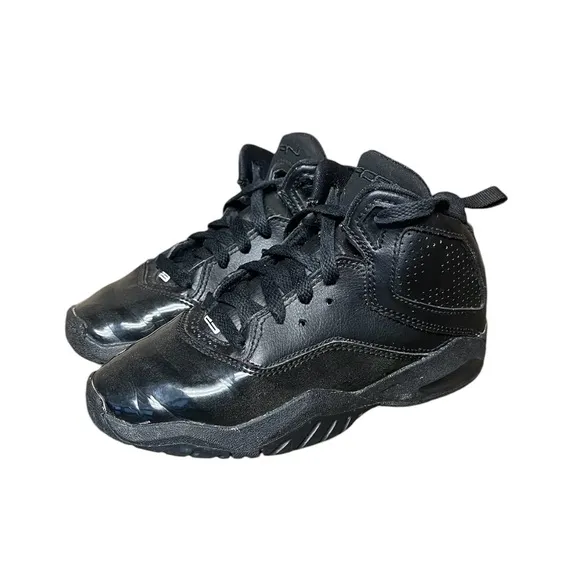 Air Jordan B'Loyal Nike Mid-Hi Triple Black Leather Kids Size 11 C