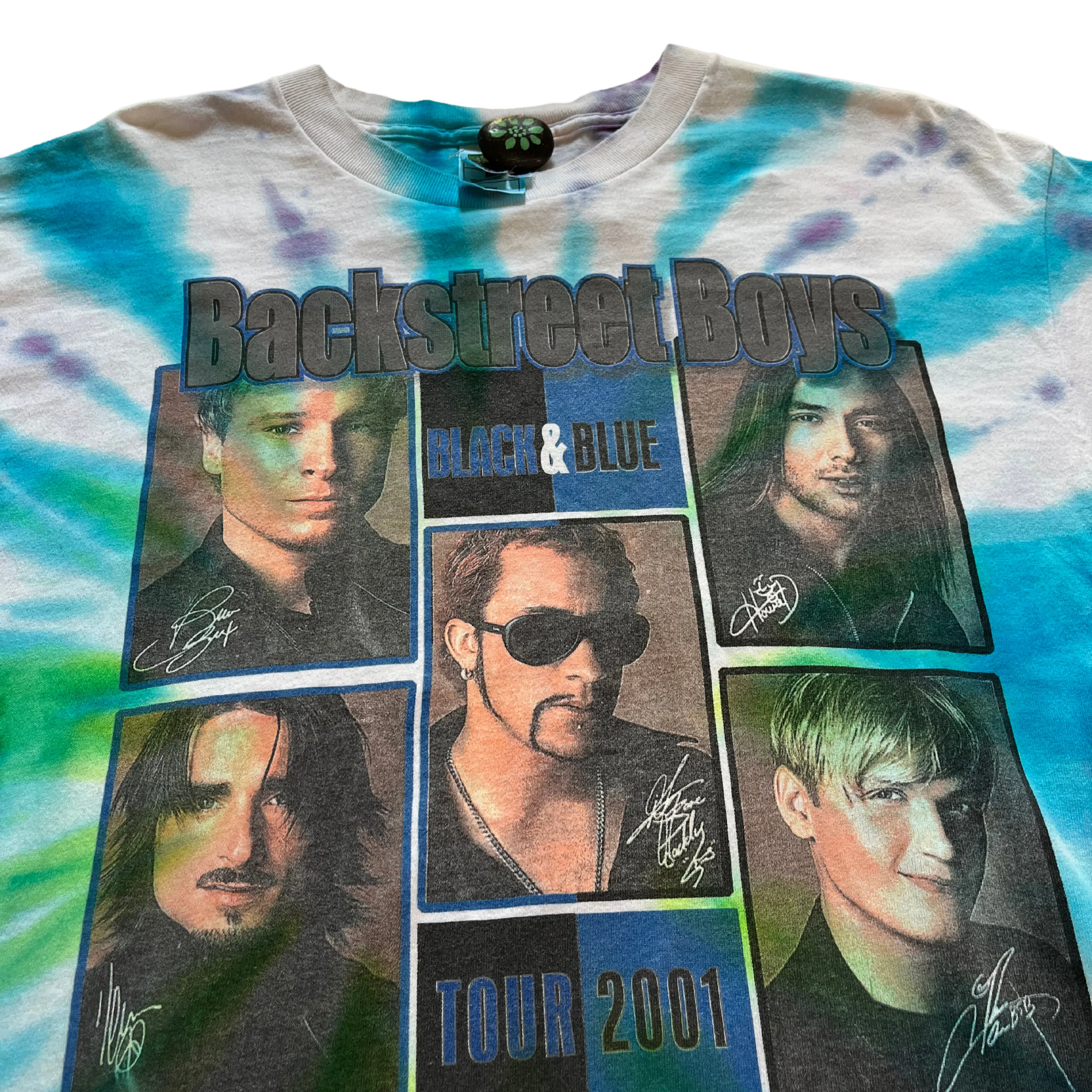 Backstreet Boys 01' Black & Blue Tour Tee Fruit of the Loom - Tie Dye