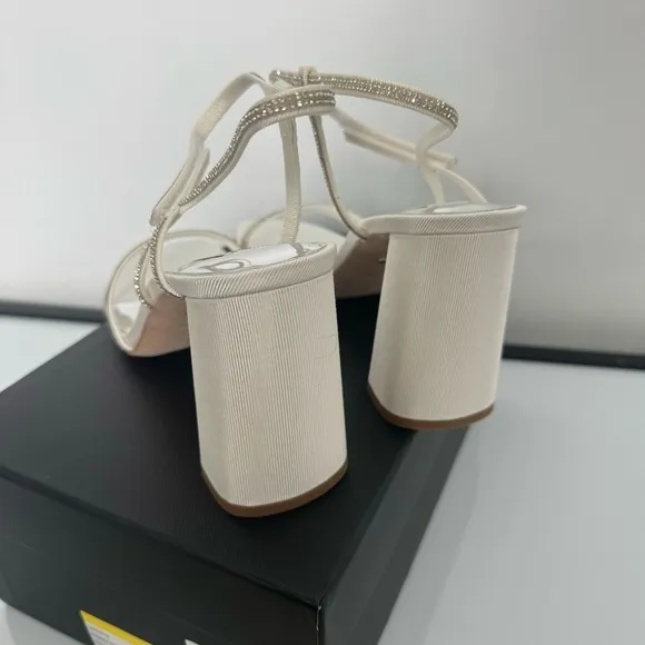 Badgley Mischka Rebekah Metallic Block-Heel Sandals Size 9 NWT
