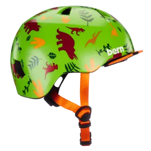 Bern Tigre Satin Green Dino w/ Visor – XXS