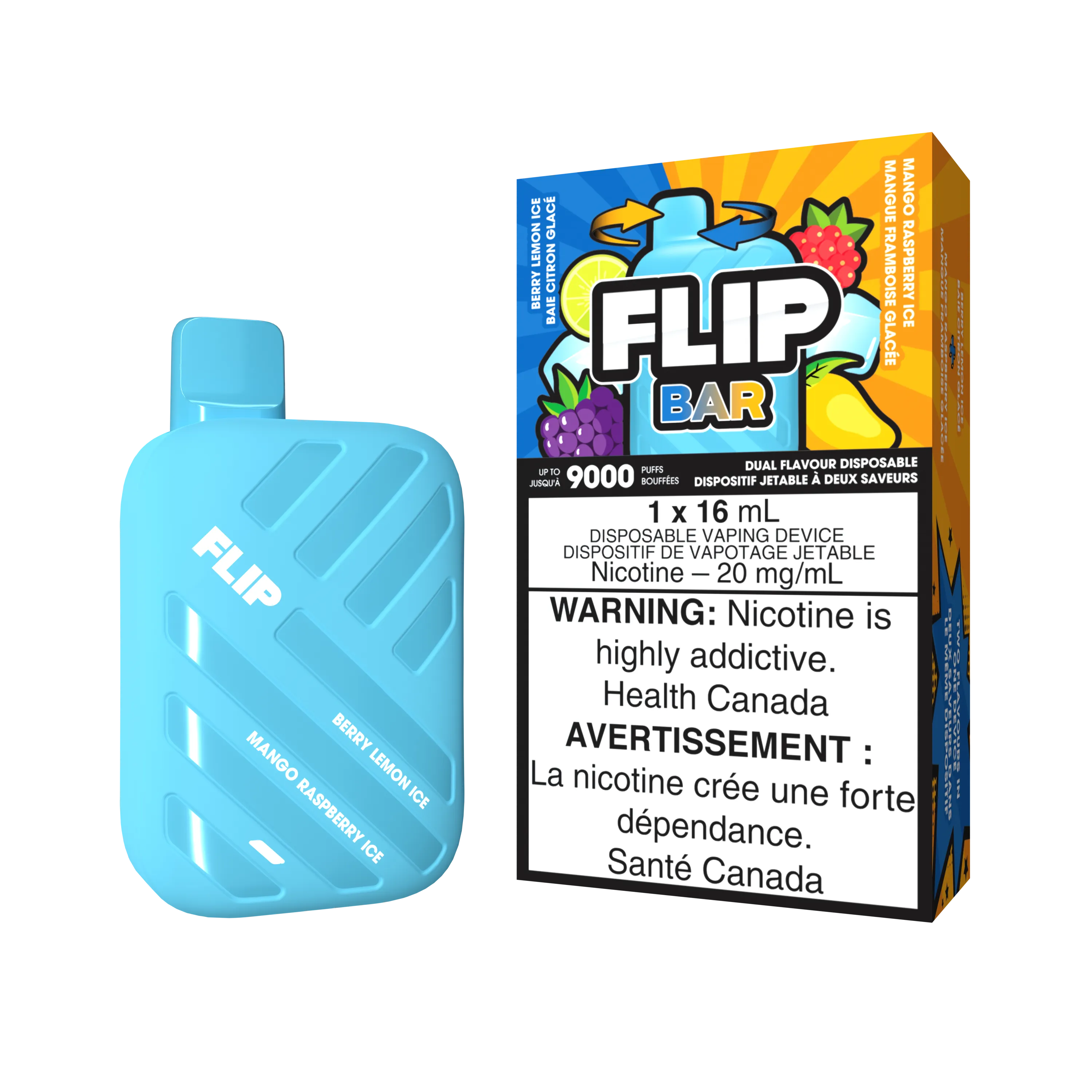 Berry Lemon Ice and Mango Raspberry Ice - Flip Bar Disposable