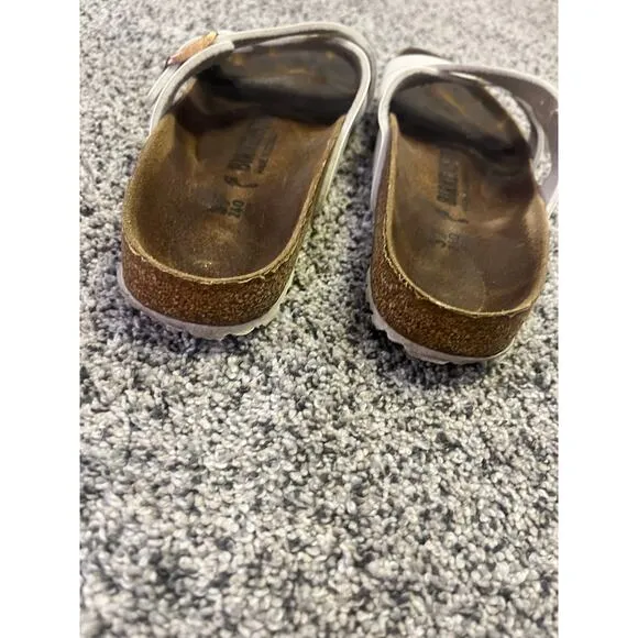 BIRKENSTOCK Yao Balance Birko-flor® Women's Sandals Mules, White/Gold Sz 37/7