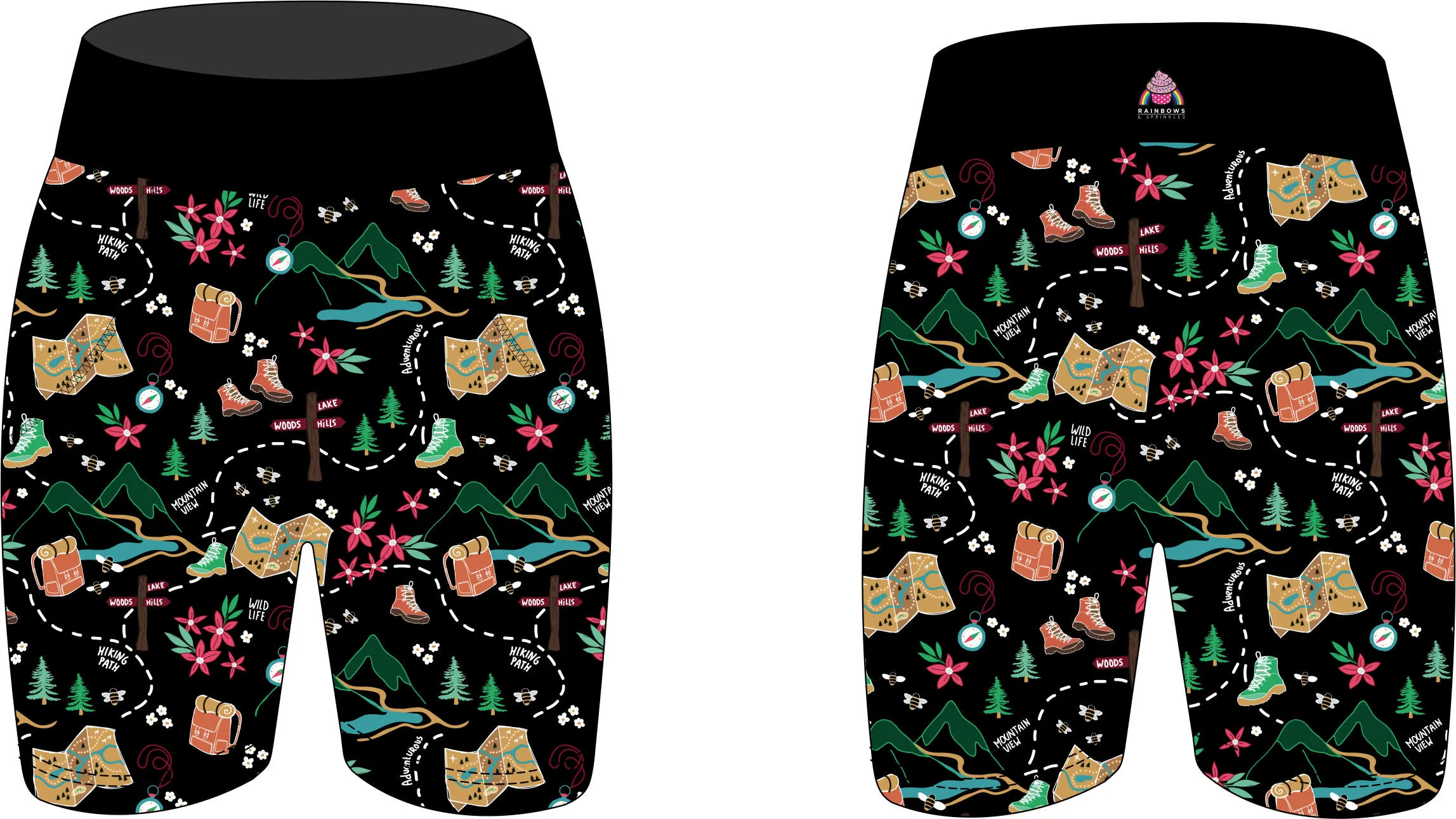 Black Hiking/Walking Women's Active Shorts
