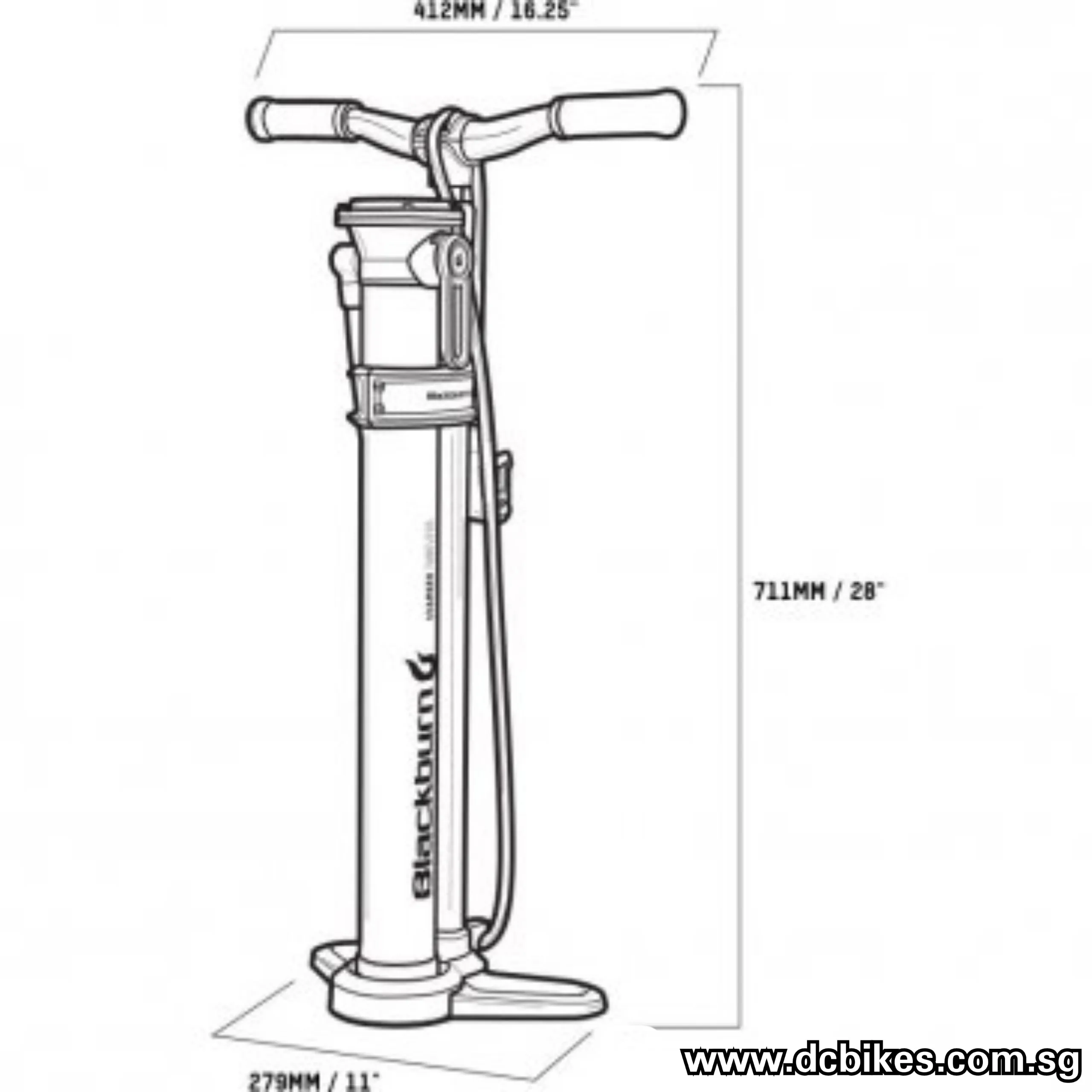 Blackburn Chamber Tubeless Tyre 160psi AirBlast Presta/Schrader Canister Powerful Bicycle Floor Pump