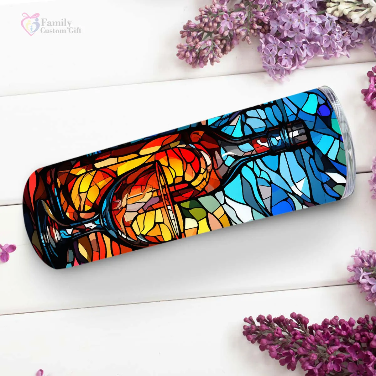 Bourbon In Stained Glass 20oz Skinny Tumbler, Bourbon Drinker, Bourbon Lover Gifts, Alcohol Drink, Alcohol Tumbler, Vibrant Tumbler, Trending Tumbler