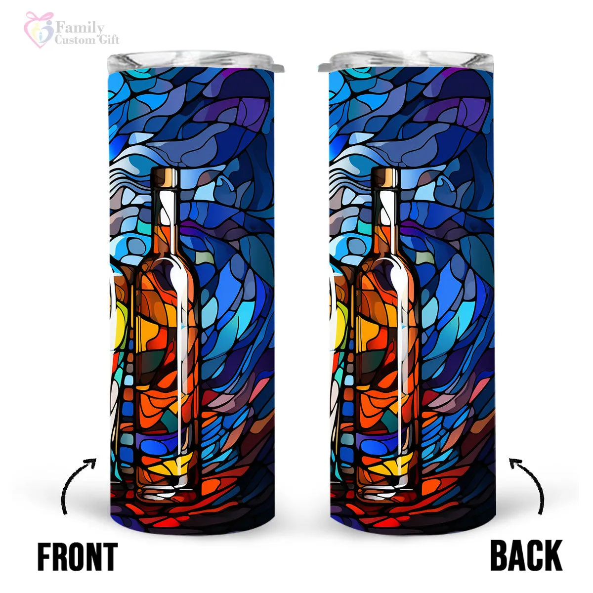Bourbon In Stained Glass 20oz Skinny Tumbler, Bourbon Drinker, Bourbon Lover Gifts, Alcohol Drink, Alcohol Tumbler, Vibrant Tumbler, Trending Tumbler