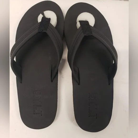 BYLT premium basics Black flip flops size 10 New