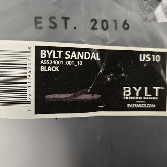 BYLT premium basics Black flip flops size 10 New
