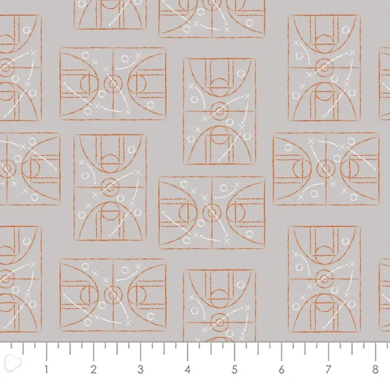Camelot Fabrics Strategy Board Basketball 61190205 Grey