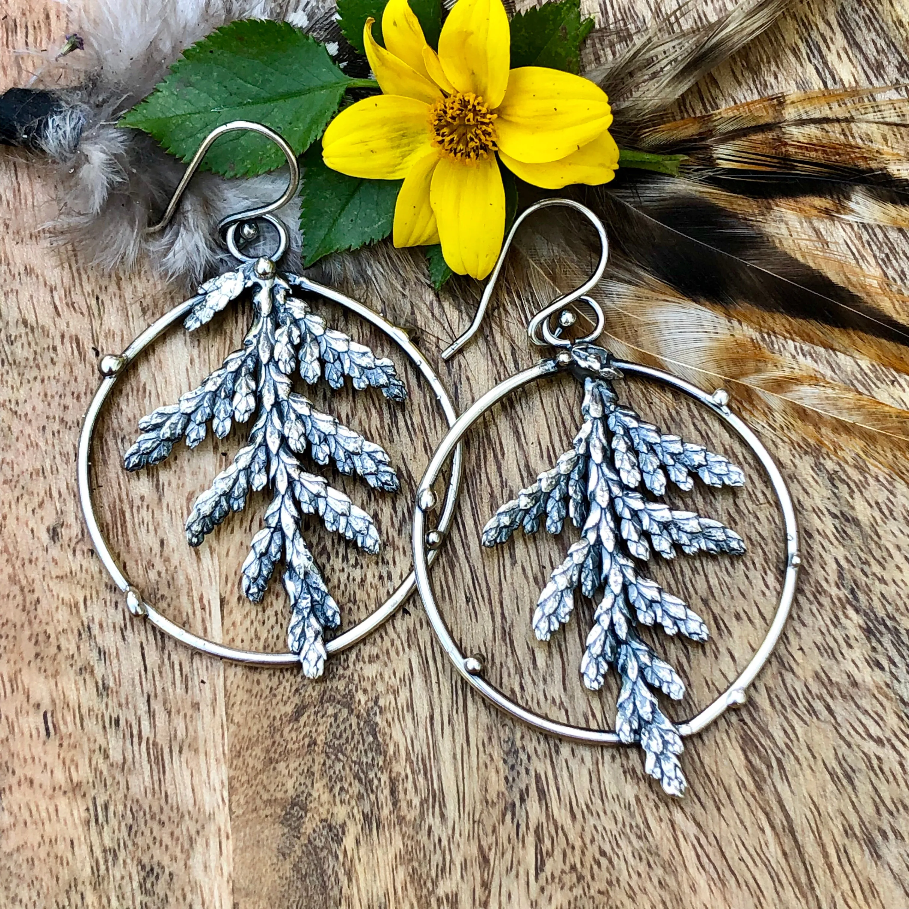 Cedar Hoops Hand cast "real" Cedar branches