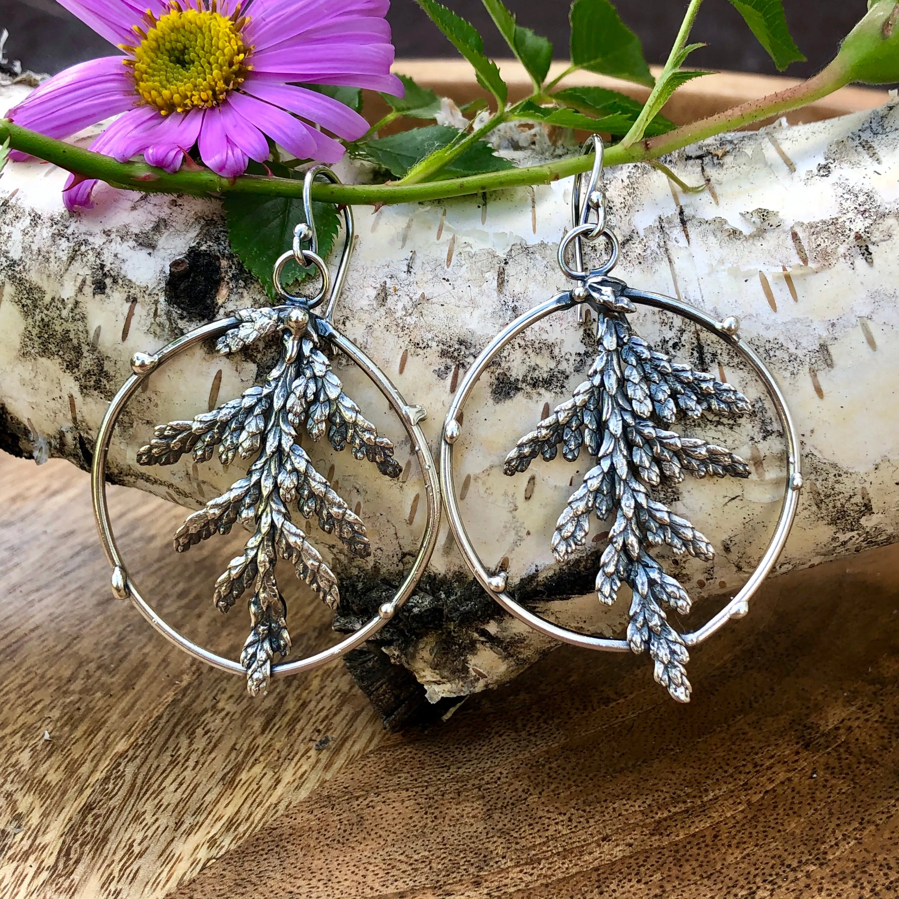 Cedar Hoops Hand cast "real" Cedar branches