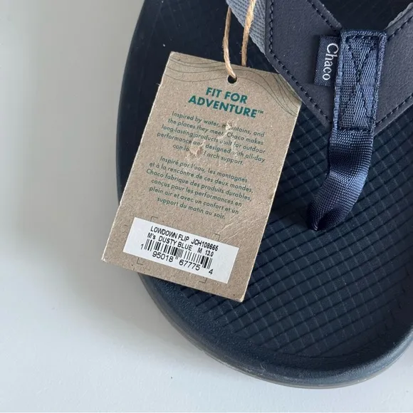 Chaco Lowdown Flip Flops Dusty Blue Navy Mens 13 NEW WITH TAGS