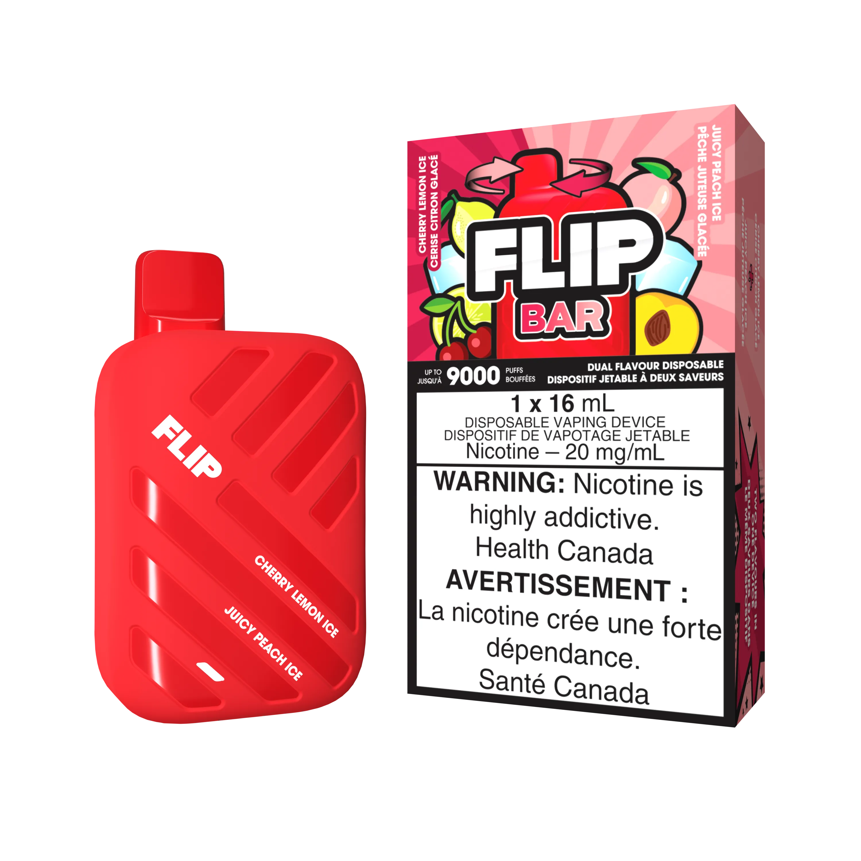 Cherry Lemon Ice and Juicy Peach Ice - Flip Bar Disposable