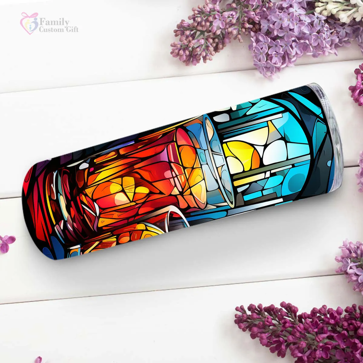 Colorful Rum In Stained Glass 20oz Skinny Tumbler, Rum Lover, Alcohol Tumbler, Vibrant Tumbler, Trending Tumbler