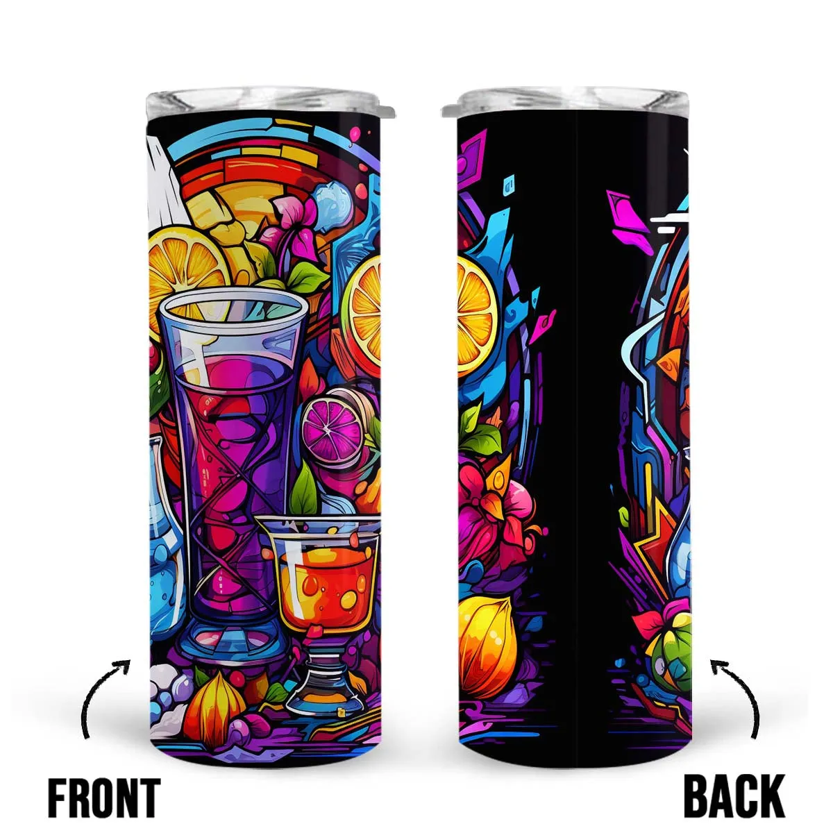 Colorful Tequila In Stained Glass 20oz Skinny Tumbler, Tequila Lover, Alcohol Tumbler, Vibrant Tumbler, Trending Tumbler
