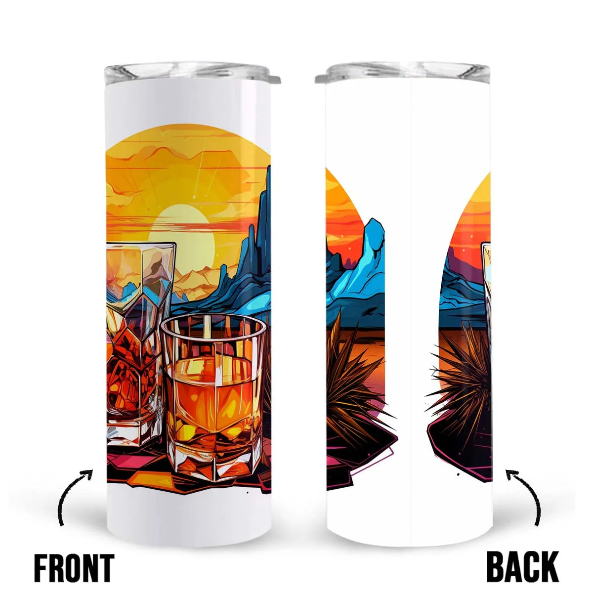 Colorful Tequila In Stained Glass 20oz Skinny Tumbler, Tequila Lover, Alcohol Tumbler, Vibrant Tumbler, Trending Tumbler