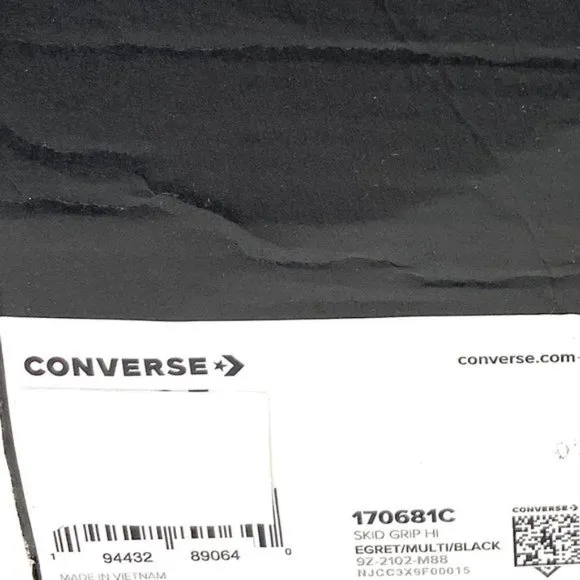 Converse Skid Grip Shoes High Top Men's Black Blue Yellow White Canvas