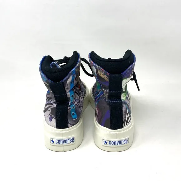 Converse Skid Grip Shoes High Top Men's Black Blue Yellow White Canvas