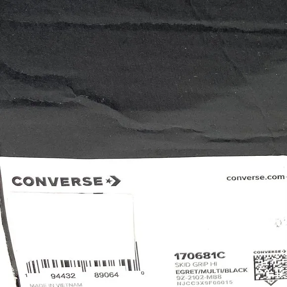 Converse Skid Grip Shoes High Top Men's Black Blue Yellow White Canvas
