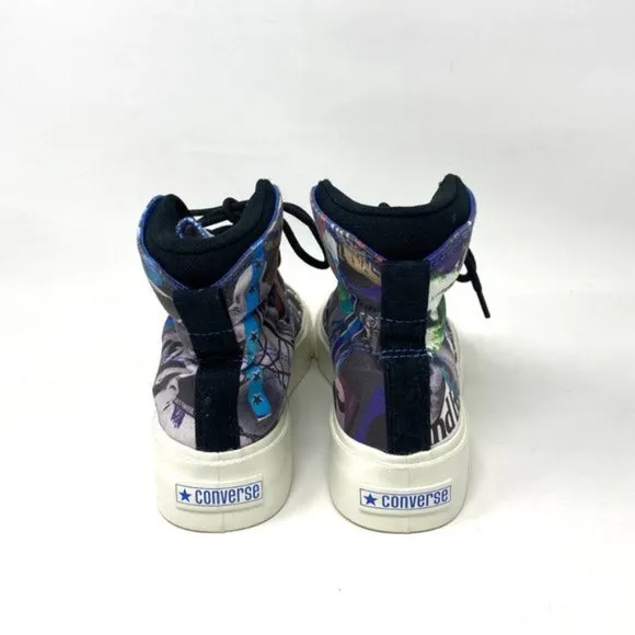 Converse Skid Grip Shoes High Top Men's Black Blue Yellow White Canvas