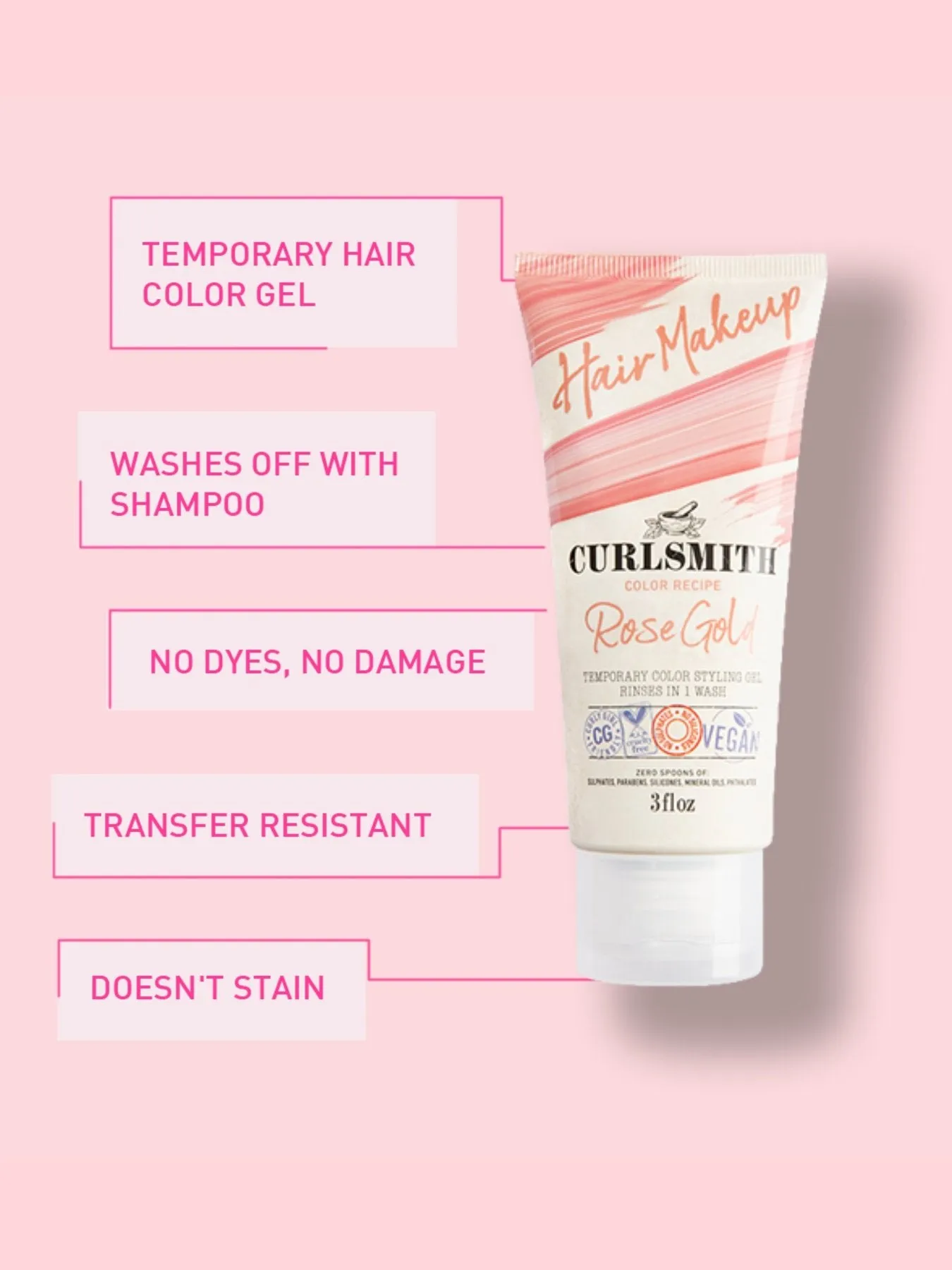 Curlsmith Hair Makeup - Rose Gold