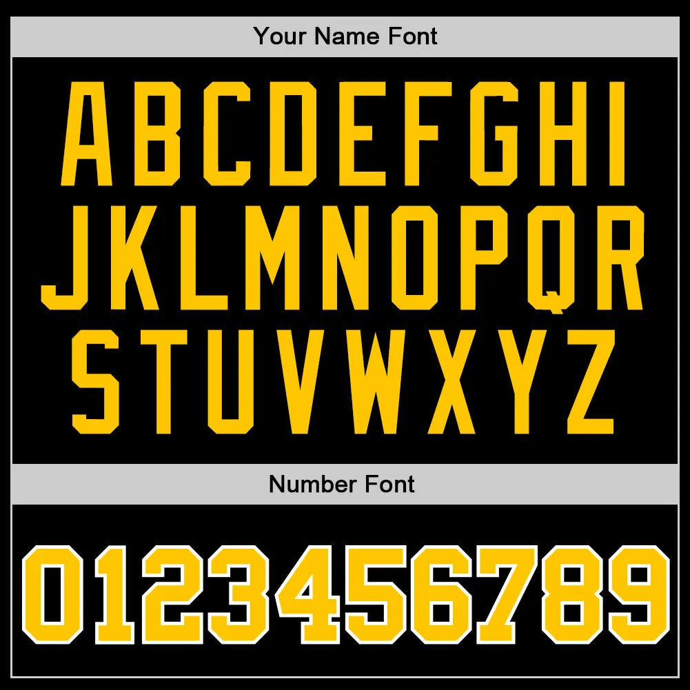 Custom Black Gold-White Authentic Throwback Basketball Jersey
