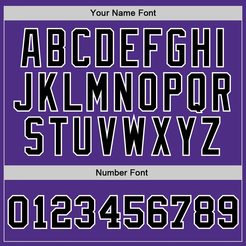Custom Purple Black-White Authentic Throwback Basketball Jersey