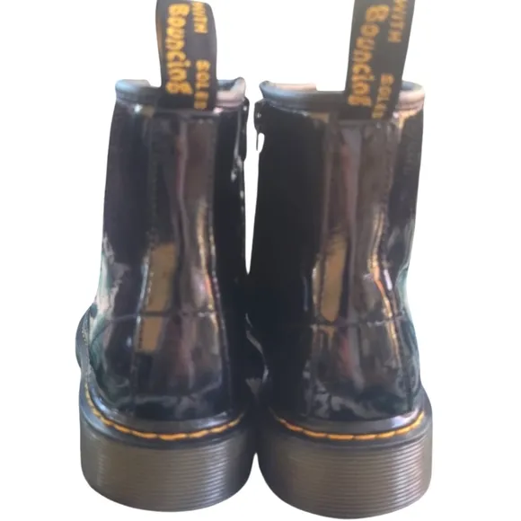Dr. Martens 1460 Junior Patent Leather Lace Up Zip Boots Size 4