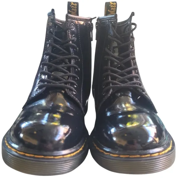 Dr. Martens 1460 Junior Patent Leather Lace Up Zip Boots Size 4
