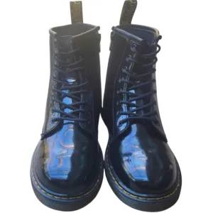 Dr. Martens 1460 Junior Patent Leather Lace Up Zip Boots Size 4