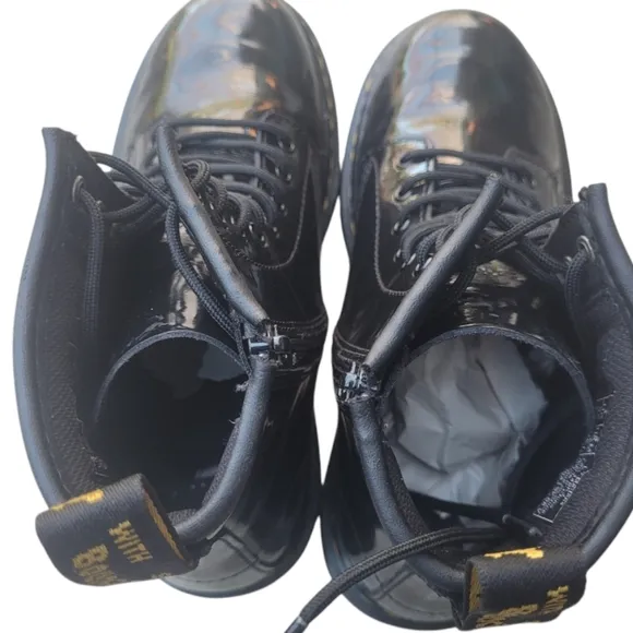 Dr. Martens 1460 Junior Patent Leather Lace Up Zip Boots Size 4